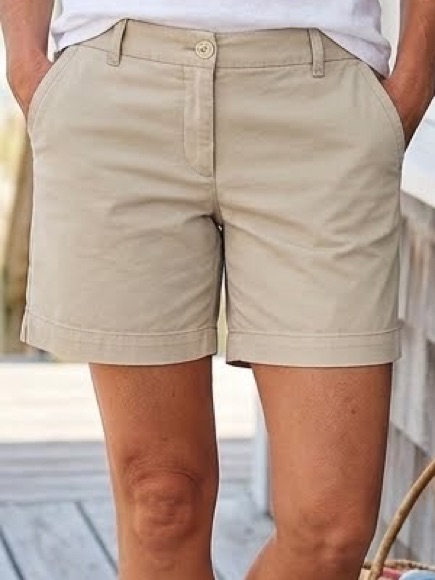 Crown & Ivy Shorts Khaki Cotton Pockets Belt Loops Chino Casual 12